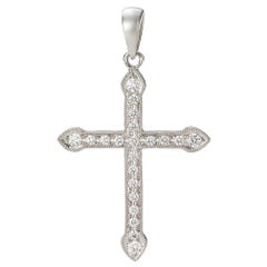 White Gold Diamond Cross Pendant