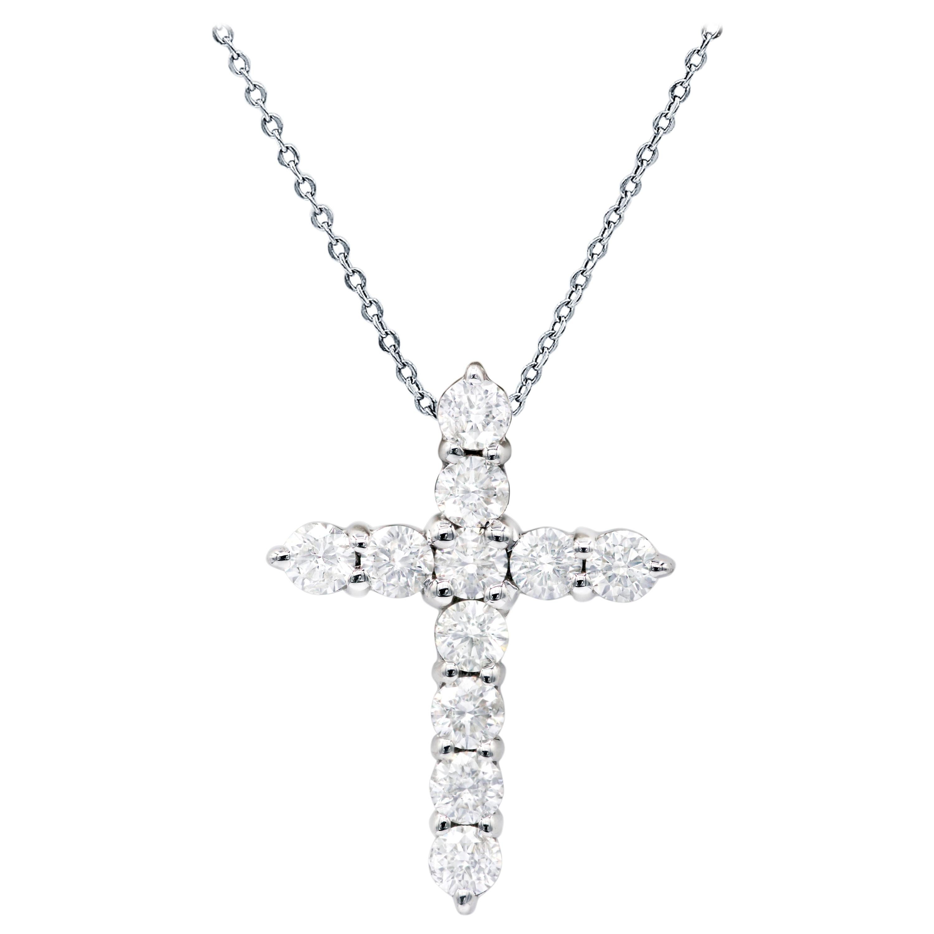 White Gold Diamond Cross Pendant