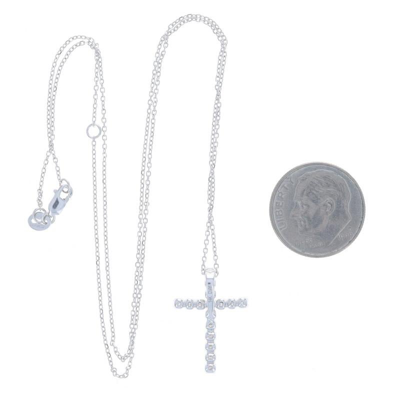 De las mujeres Collar Cruz Diamante Oro Blanco 14k Redondo .33ctw Faith Ajustable en venta