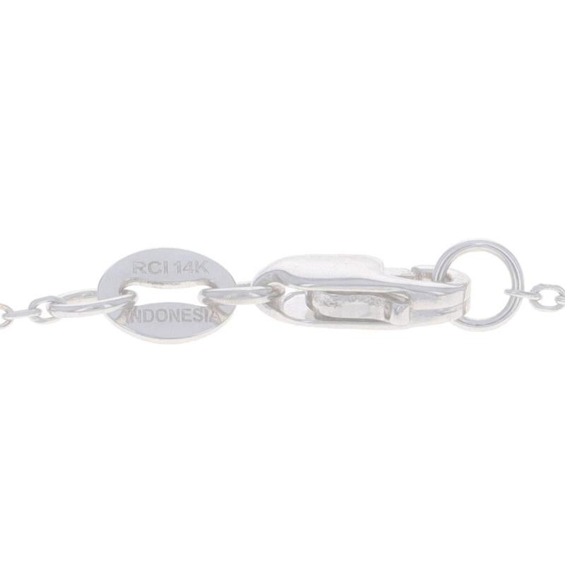 Collar Cruz Diamante Oro Blanco 14k Redondo .33ctw Faith Ajustable en venta 1