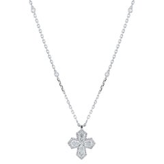 White Gold Diamond Cross Pendant Necklace