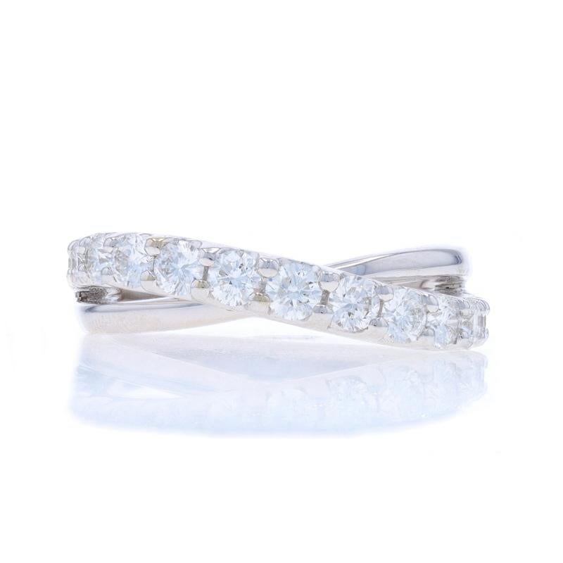Taille : 6 1/2

Note : Veuillez nous contacter pour un devis de redimensionnement.

Contenu métallique : Or blanc 14k

Informations sur les pierres

Diamants naturels
Carat(s) : 1.04ctw
Coupe : Brillant rond
Couleur : F - G
Clarté : VS2 - SI1

Total
