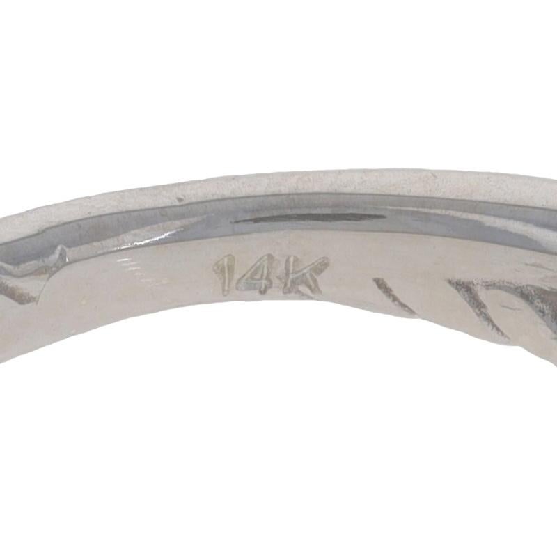 White Gold Diamond Crossover Band - 14k Round Brilliant .20ctw Nautical Ring For Sale 2