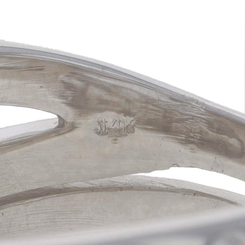 Fascia incrociata con diamanti in oro bianco - Anello con diamante tondo Brilliante 14k da 0,27 ct. in vendita 2