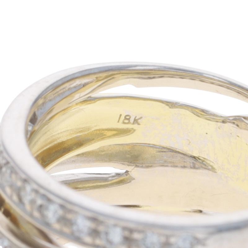 Bandeau croisé en or blanc avec diamant - 18k Round Brilliant .66ctw Ring Sz 6 en vente 2