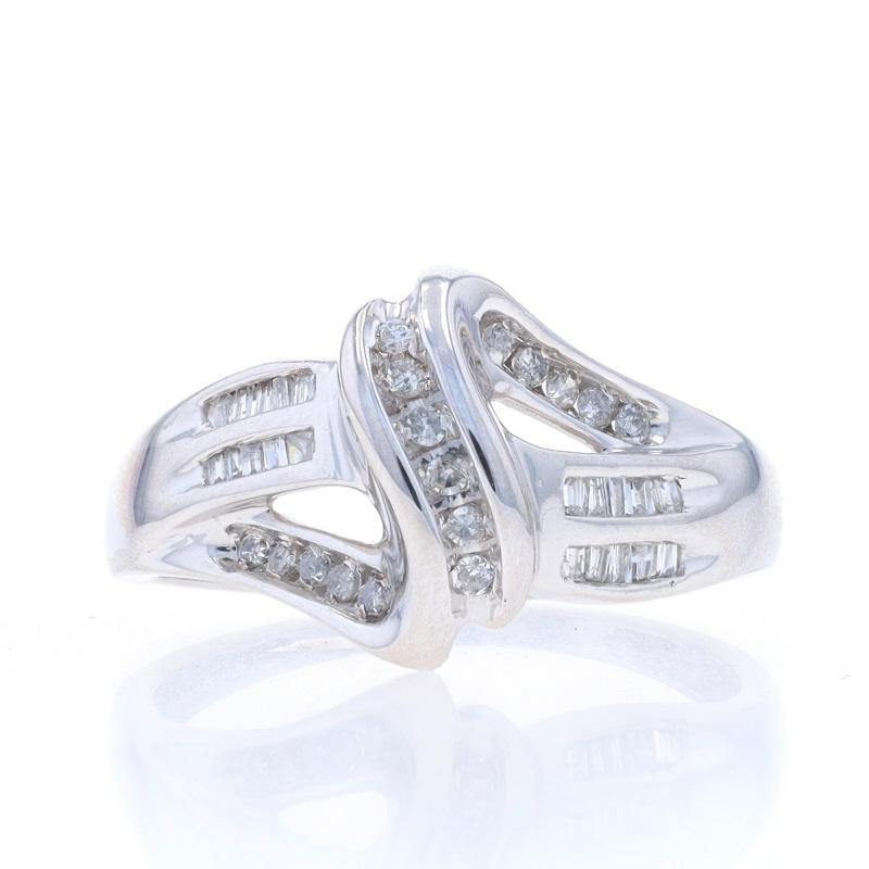 Size: 7 1/4
Sizing Fee: Up 1 size for $35 or Down 1 size for $25

Metal Content: 10k White Gold

Stone Information

Natural Diamonds
Carat(s): .25ctw
Cut: Single & Baguette
Color: H - I
Clarity: SI2 - I1

Total Carats: .25ctw

Style: