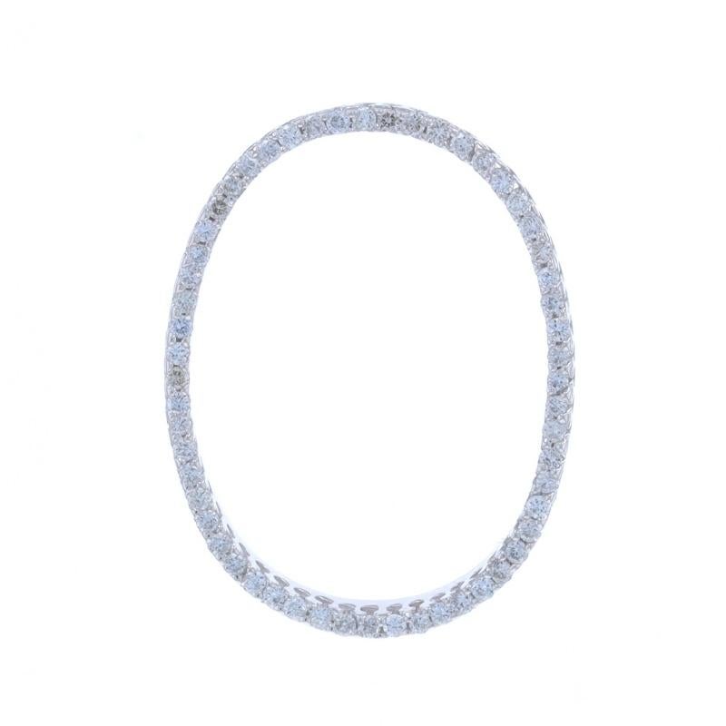 Metal Content: 18k White Gold

Stone Information

Natural Diamonds
Carat(s): .35ctw
Cut: Round Brilliant
Color: G
Clarity: VS2 - SI1

Total Carats: .35ctw

Theme: Curved Oval

Measurements

Tall: 1