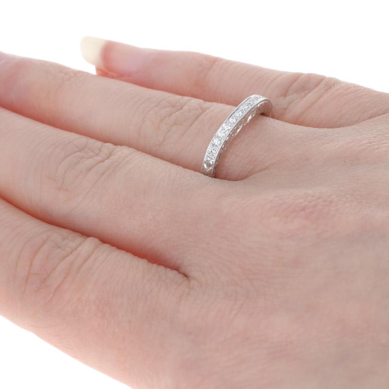 curved wedding band white gold