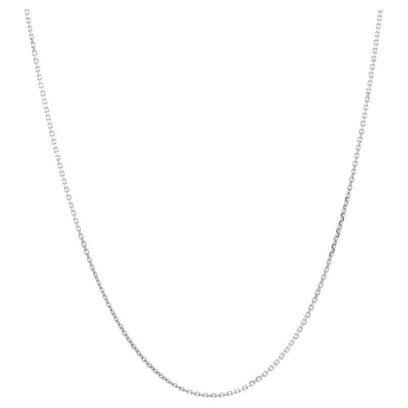 0.8MM 14K White Gold Cable Chain Necklace – 18