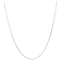White Gold Diamond Cut Cable Chain Necklace - 14k Adjustable Italy