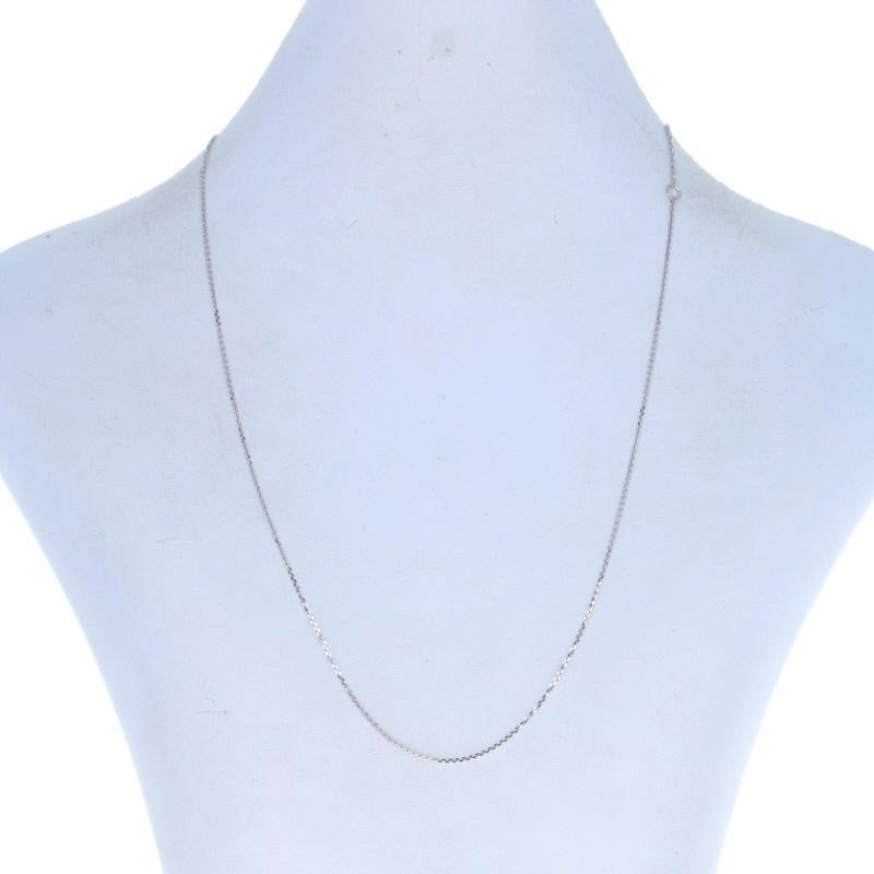 Metal Content: 14k White Gold

Chain Style: Diamond Cut Cable
Closure Type: Lobster Claw Clasp 

Measurements: 
Length: 16