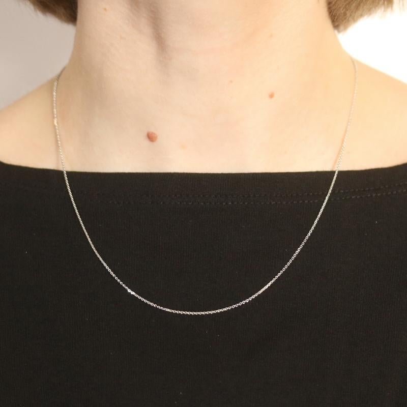 Women's or Men's White Gold Diamond Cut Cable Chain Necklace - 14k Adjustable Length