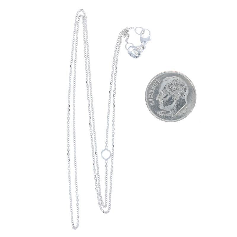 White Gold Diamond Cut Cable Chain Necklace - 14k Adjustable Length 2