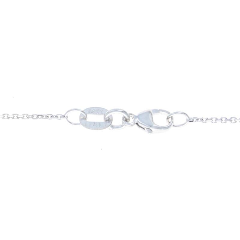 White Gold Diamond Cut Cable Chain Necklace - 14k Adjustable Length 3