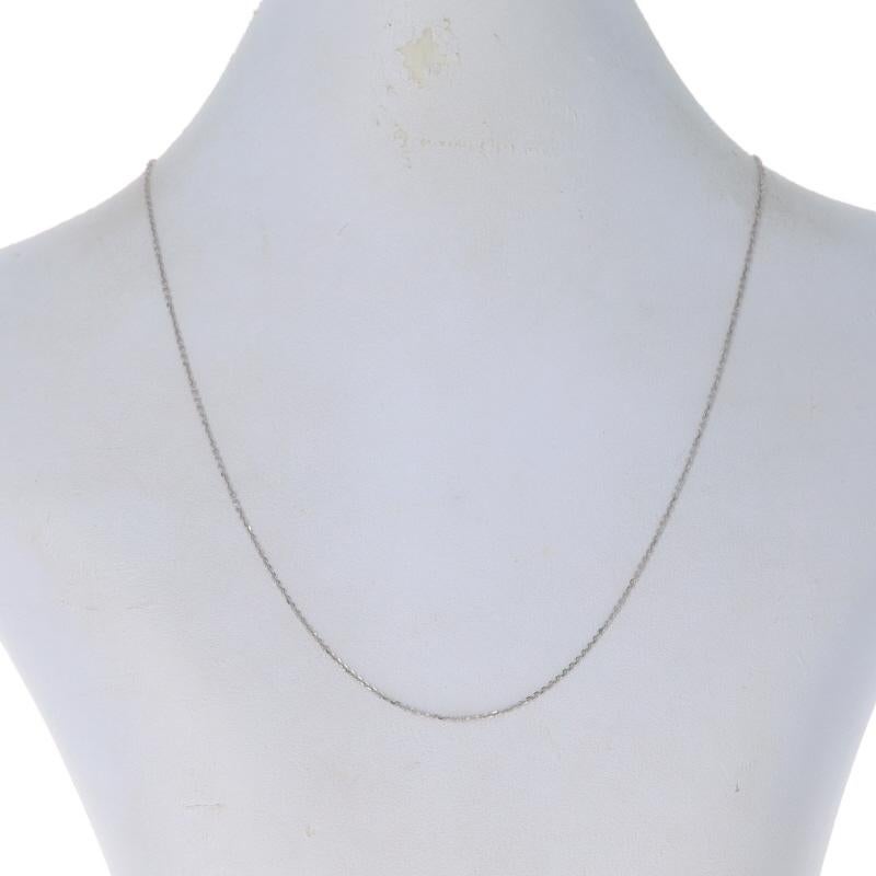 White Gold Diamond Cut Cable Chain Necklace 15 3/4