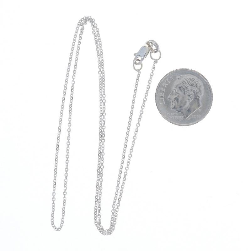 Women's White Gold Diamond Cut Cable Chain Necklace 15 3/4