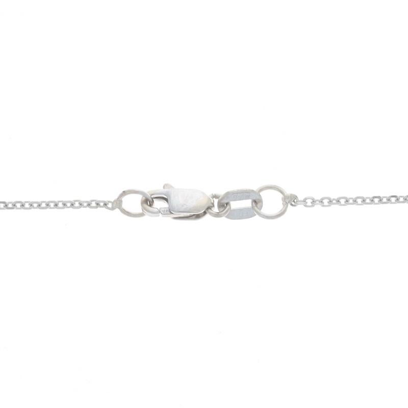White Gold Diamond Cut Cable Chain Necklace 15 3/4