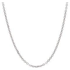 White Gold Diamond Cut Cable Chain Necklace 15 3/4" - 14k