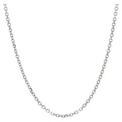 White Gold Diamond Cut Cable Chain Necklace 15 3/4" - 14k