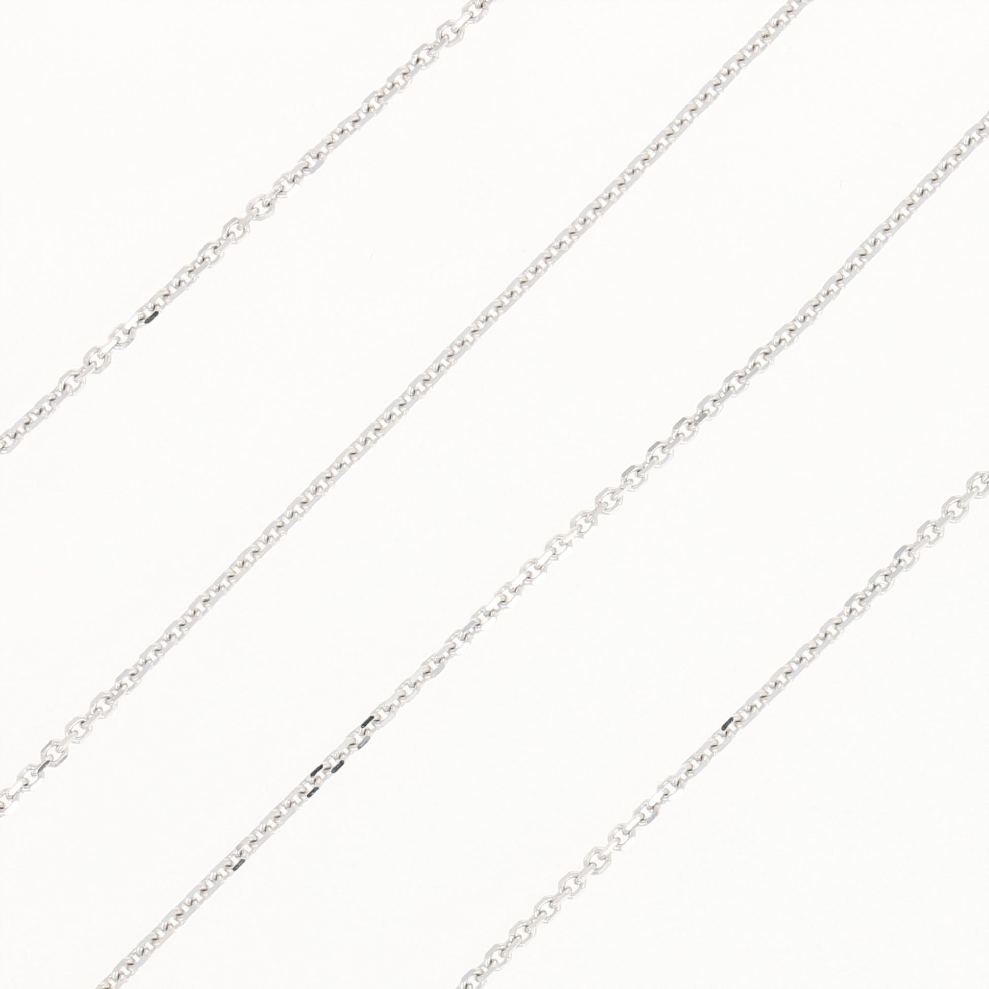 White Gold Diamond Cut Cable Chain Necklace 20