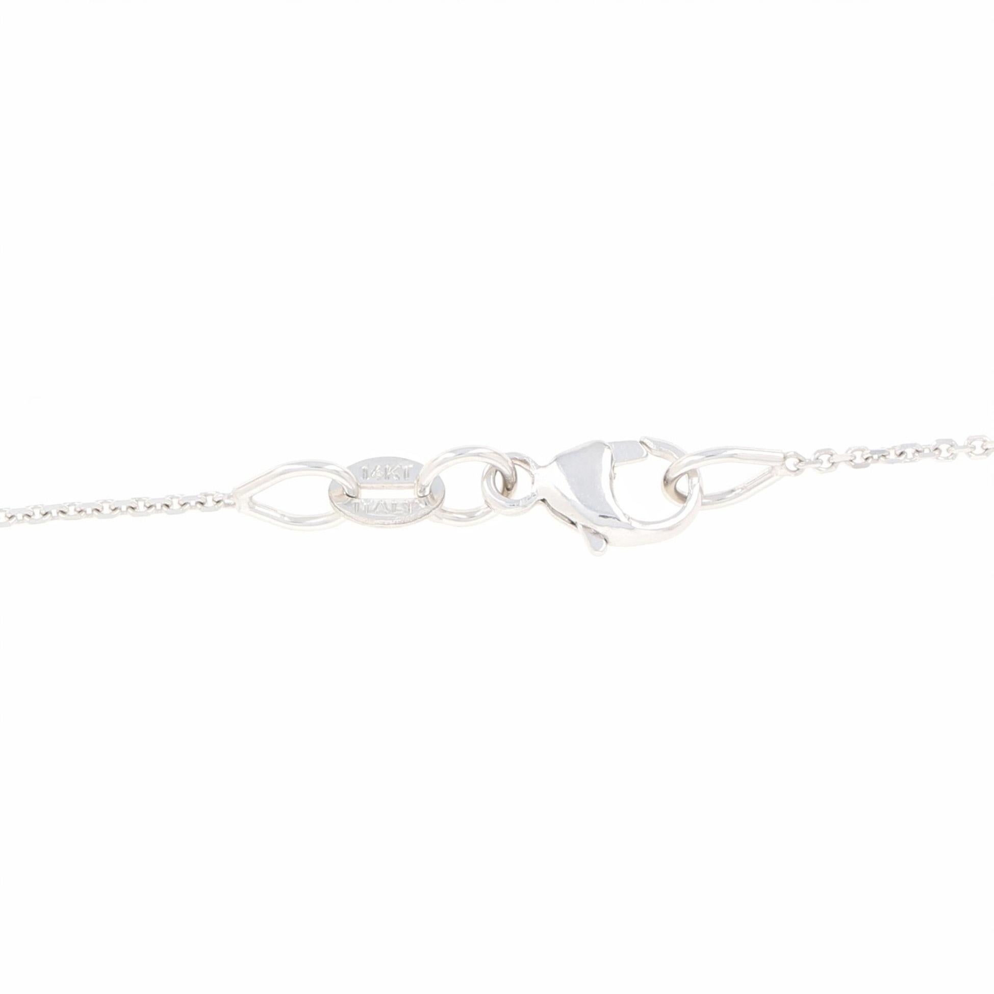 White Gold Diamond Cut Cable Chain Necklace 20