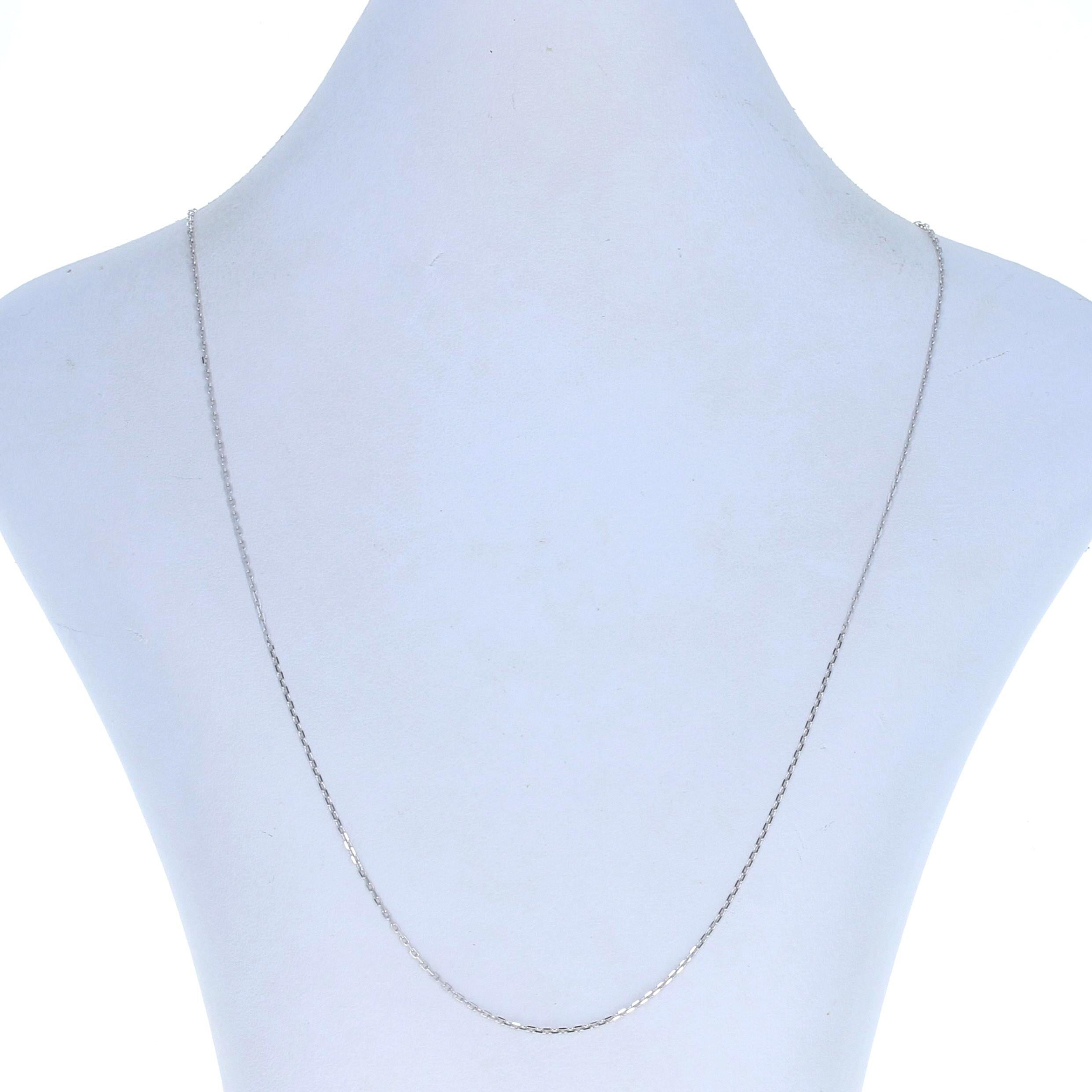 White Gold Diamond Cut Cable Chain Necklace 20