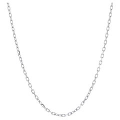 White Gold Diamond Cut Cable Chain Necklace 20" - 14k Lobster Claw Clasp