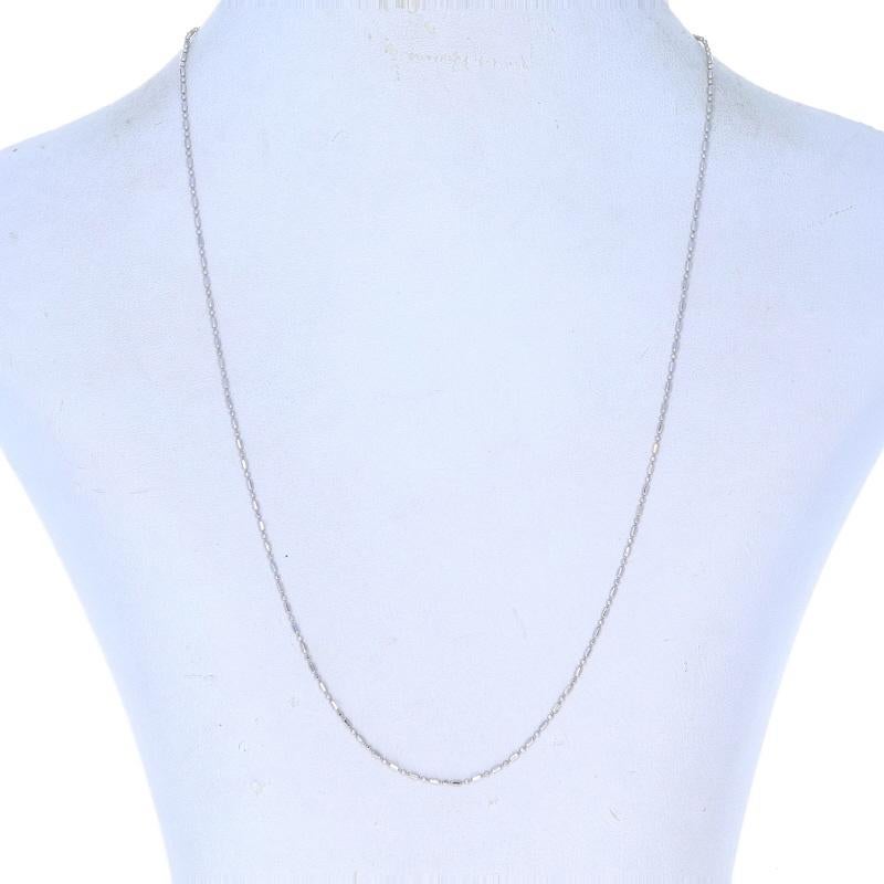 Collana con catena di perline in oro bianco con taglio a diamante da 18