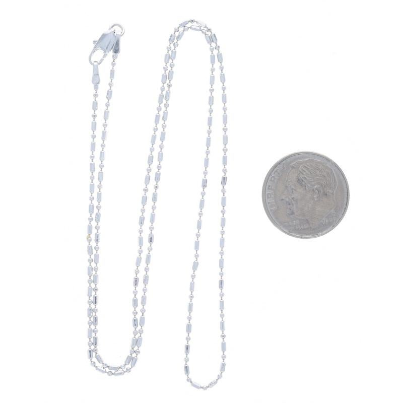 Donna Collana con catena di perline in oro bianco con taglio a diamante da 18