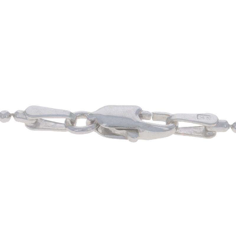 Collana con catena di perline in oro bianco con taglio a diamante da 18