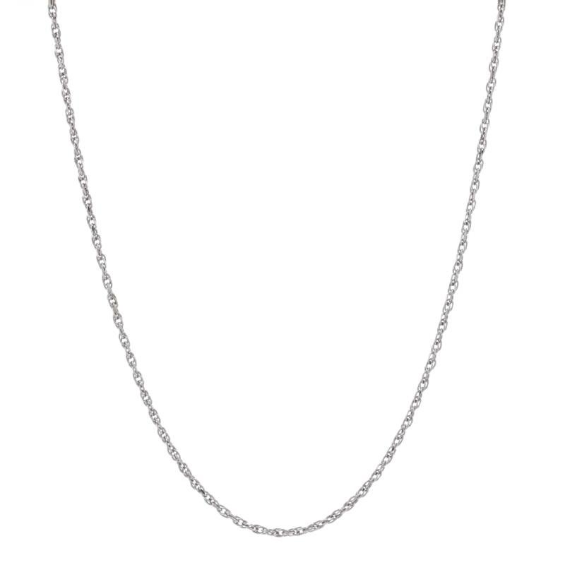 White Gold Diamond Cut Prince of Wales Chain Necklace 18