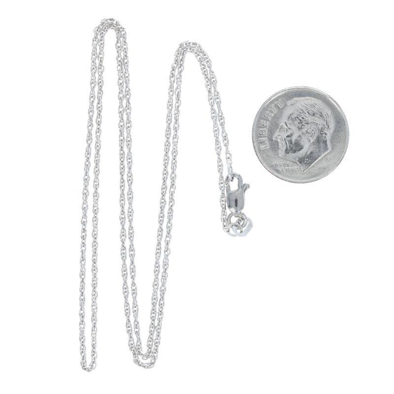 Women's or Men's White Gold Diamond Cut Prince of Wales Chain Necklace 18