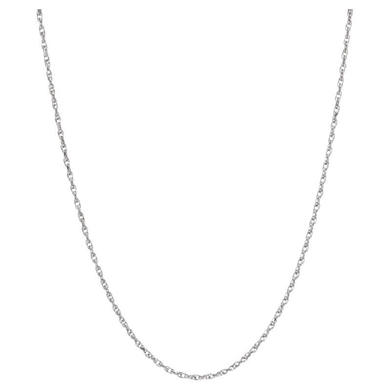 White Gold Diamond Cut Prince of Wales Chain Necklace 18" - 10k For Sale