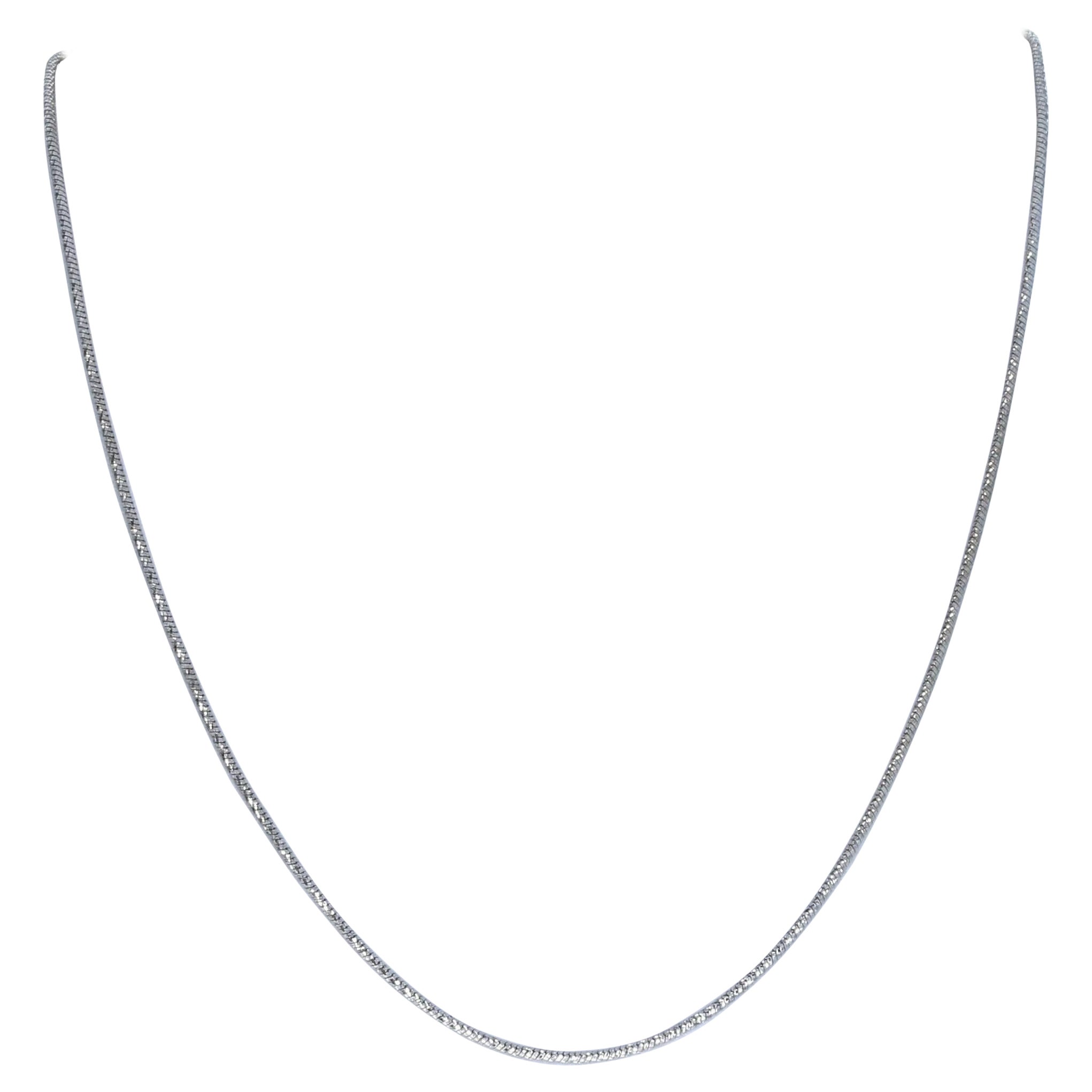 White Gold Diamond Cut Snake Chain Necklace, 14k Lobster Claw Clasp