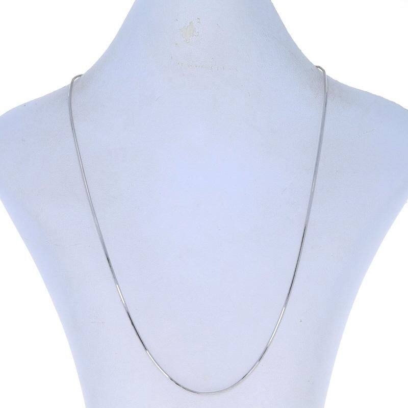 White Gold Diamond Cut Snake Chain Necklace 20