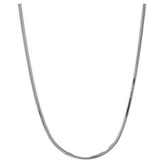 White Gold Diamond Cut Snake Chain Necklace 20" - 14k Italy