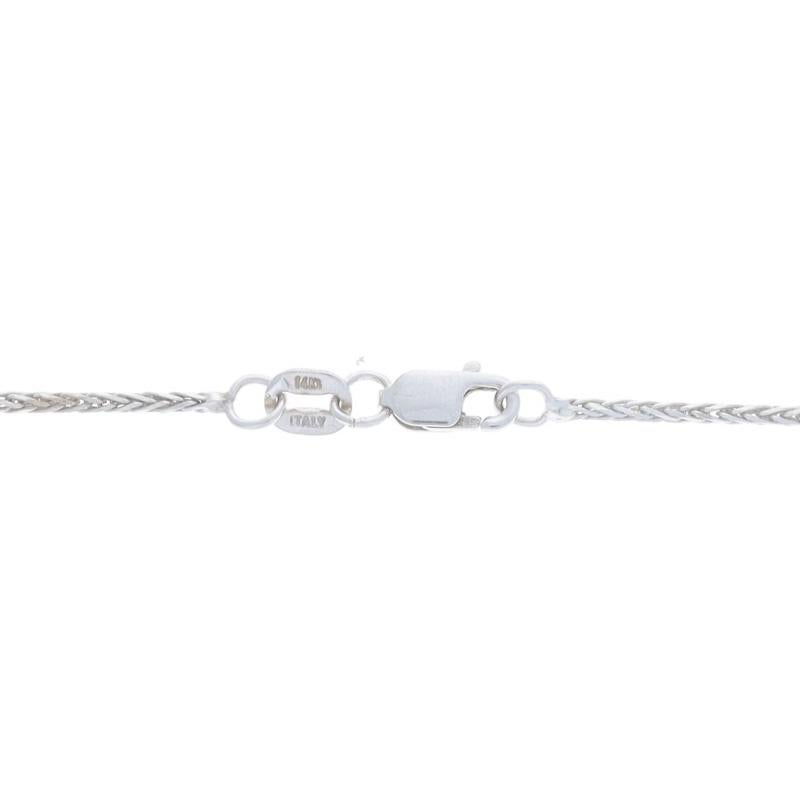 Women's White Gold Diamond Cut Wheat Chain Necklace 16