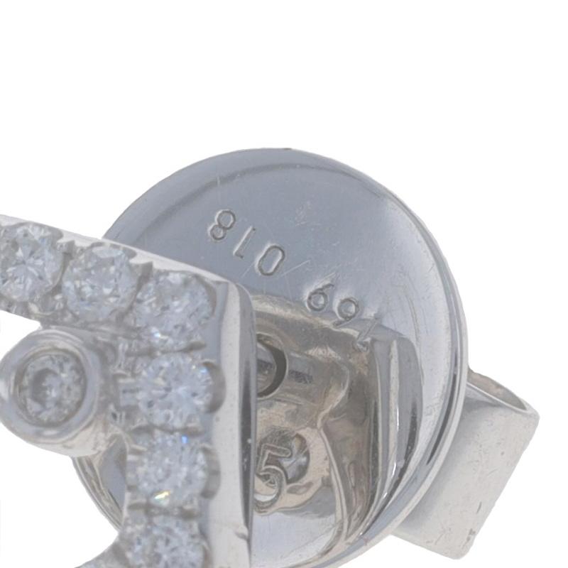 White Gold Diamond Dangle Earrings - 14k Round 1.87ctw Geometric Pierced For Sale 1