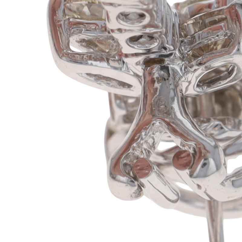 Orecchini pendenti in oro bianco con diamanti - 18k Marquise 8,88ctw Floral Pierced in vendita 1