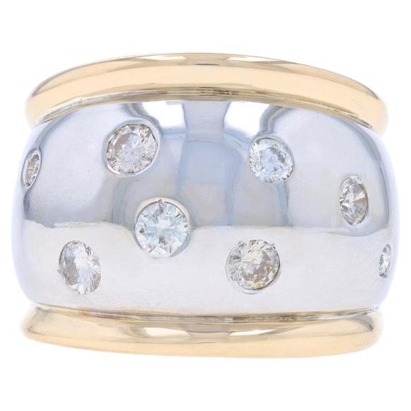 White Gold Diamond Dome Cluster Band - 14k Round Brilliant .42ctw Ring Sz 6 For Sale