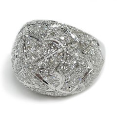 White Gold Pave Diamond Dome Ring