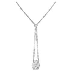White Gold Diamond Double Chain Pendant