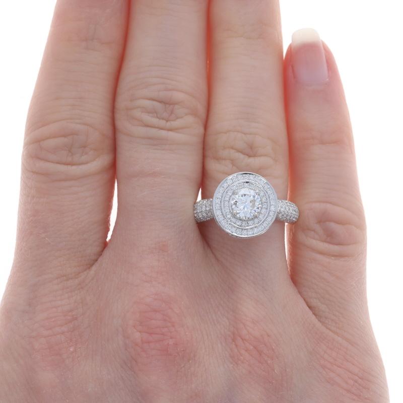 Size: 6 1/2
Sizing Fee: Up 1 size for $40

Metal Content: 14k White Gold

Stone Information
Natural Diamond
Carat(s): .74ct
Cut: Round Brilliant
Color: J
Clarity: VS2
Certified by: GIA
Report Number: 6462554079

Natural Diamonds
Carat(s):