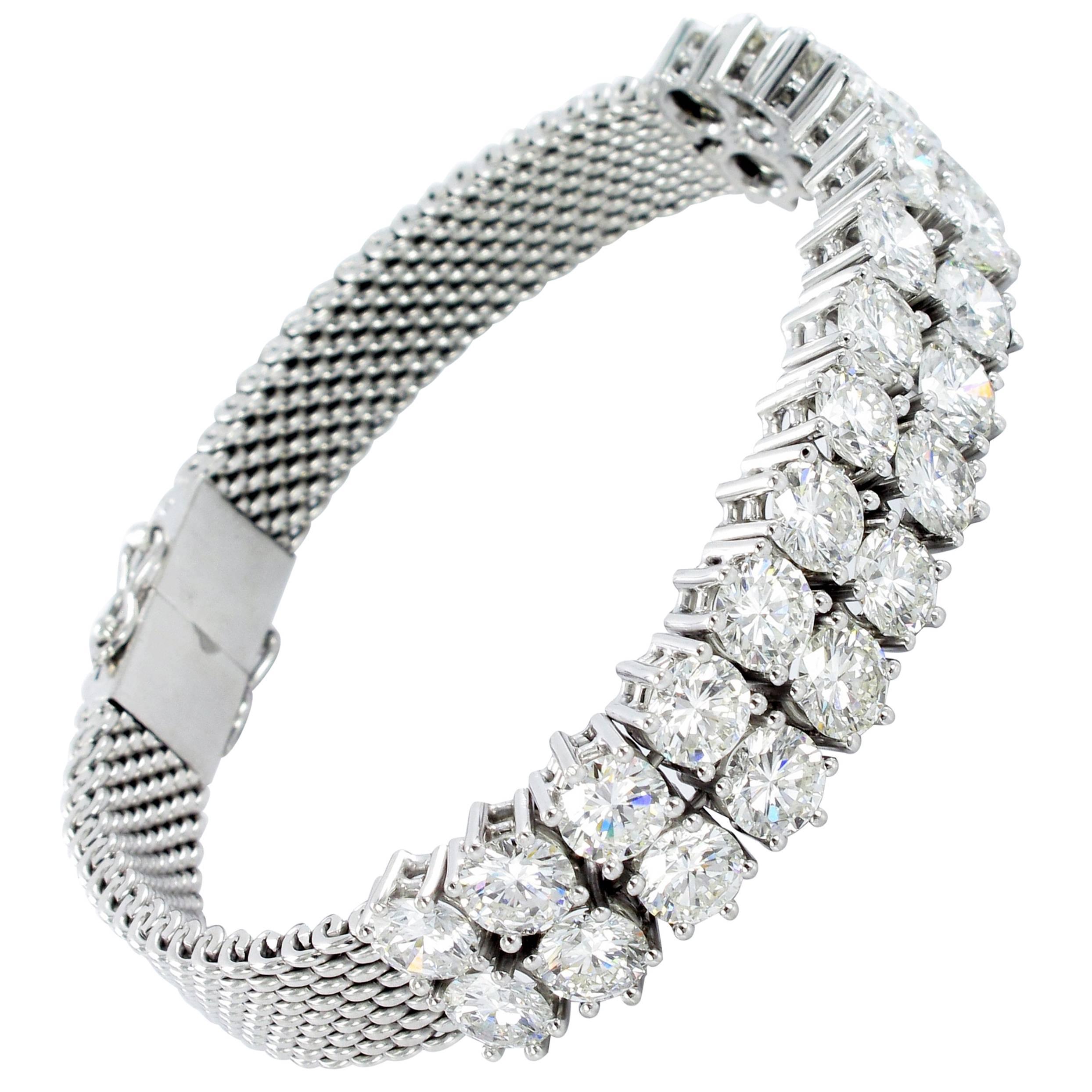 White Gold Diamond Double Row Bracelet