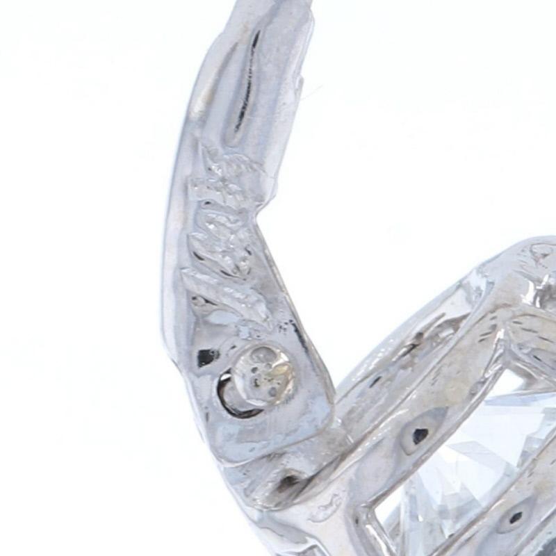 Women's White Gold Diamond Drop Earrings 14 Karat Round Brilliant Cut 3.48 Carat Pierced