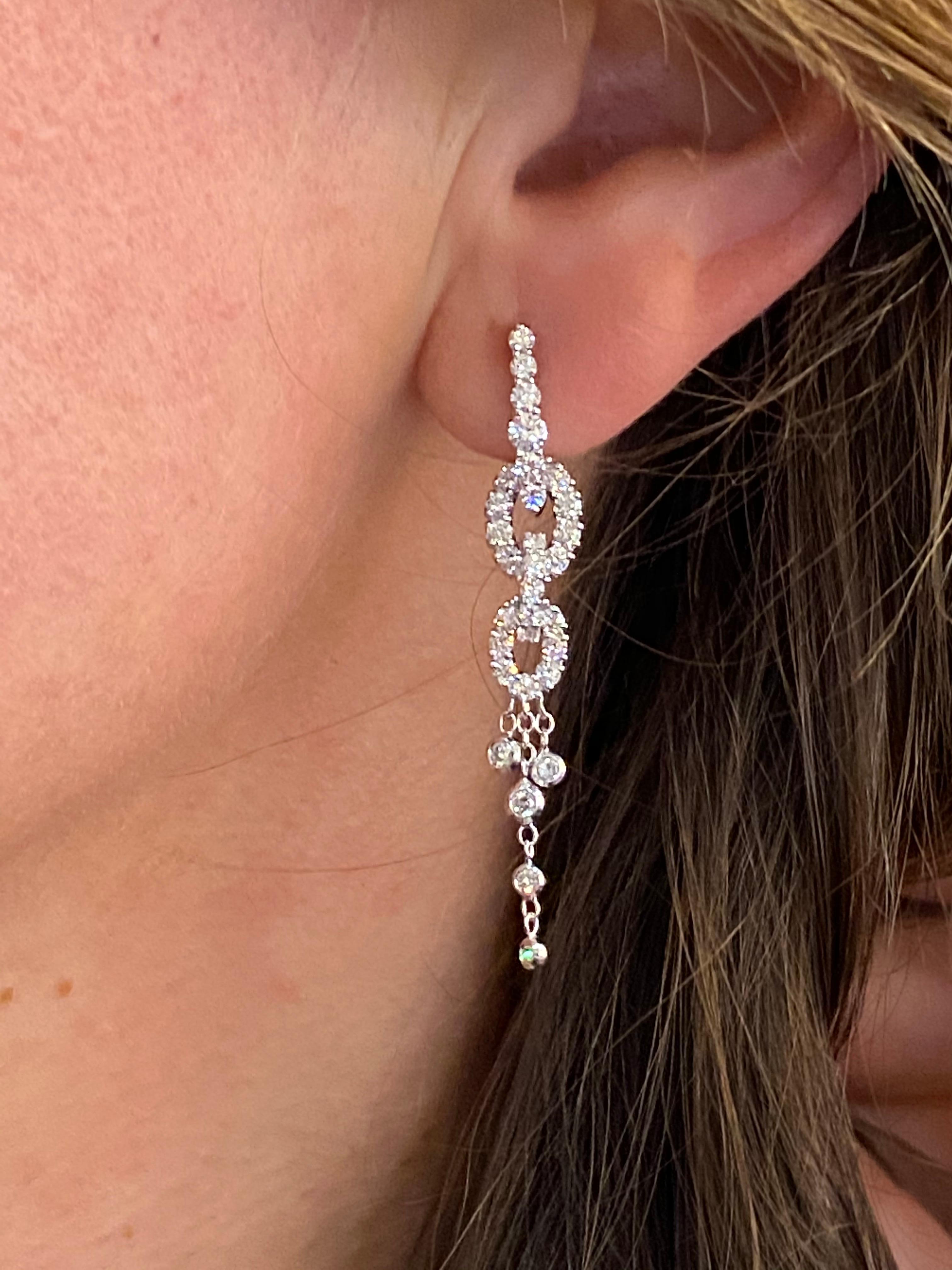 White Gold Diamond Drop Earrings 1