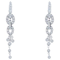 White Gold Diamond Drop Earrings