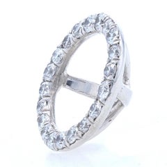 White Gold Diamond Earring Enhancers, 18k Round Cut .42 Carat Halo Stud Jackets