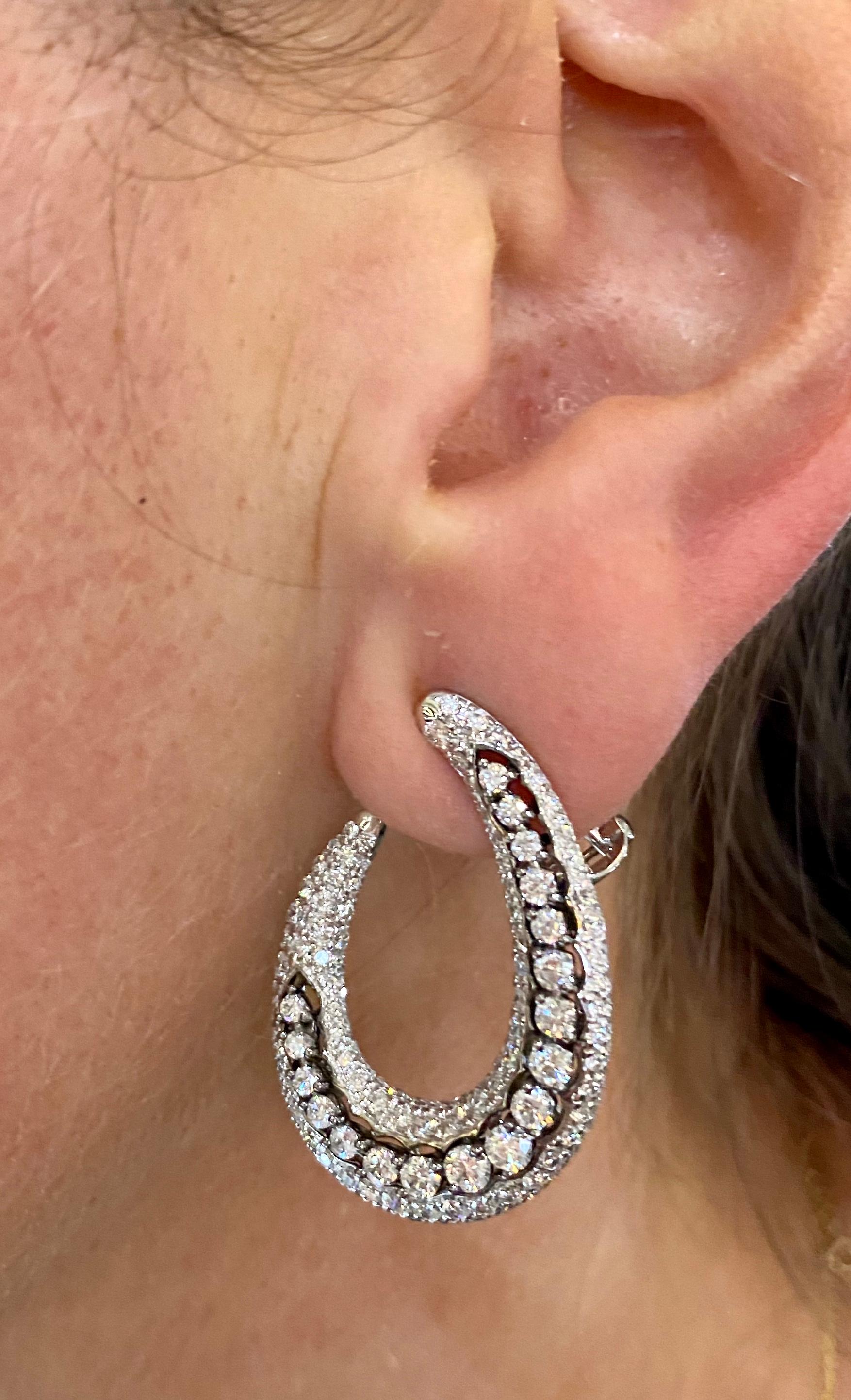 White Gold Diamond Earrings by Casato 2