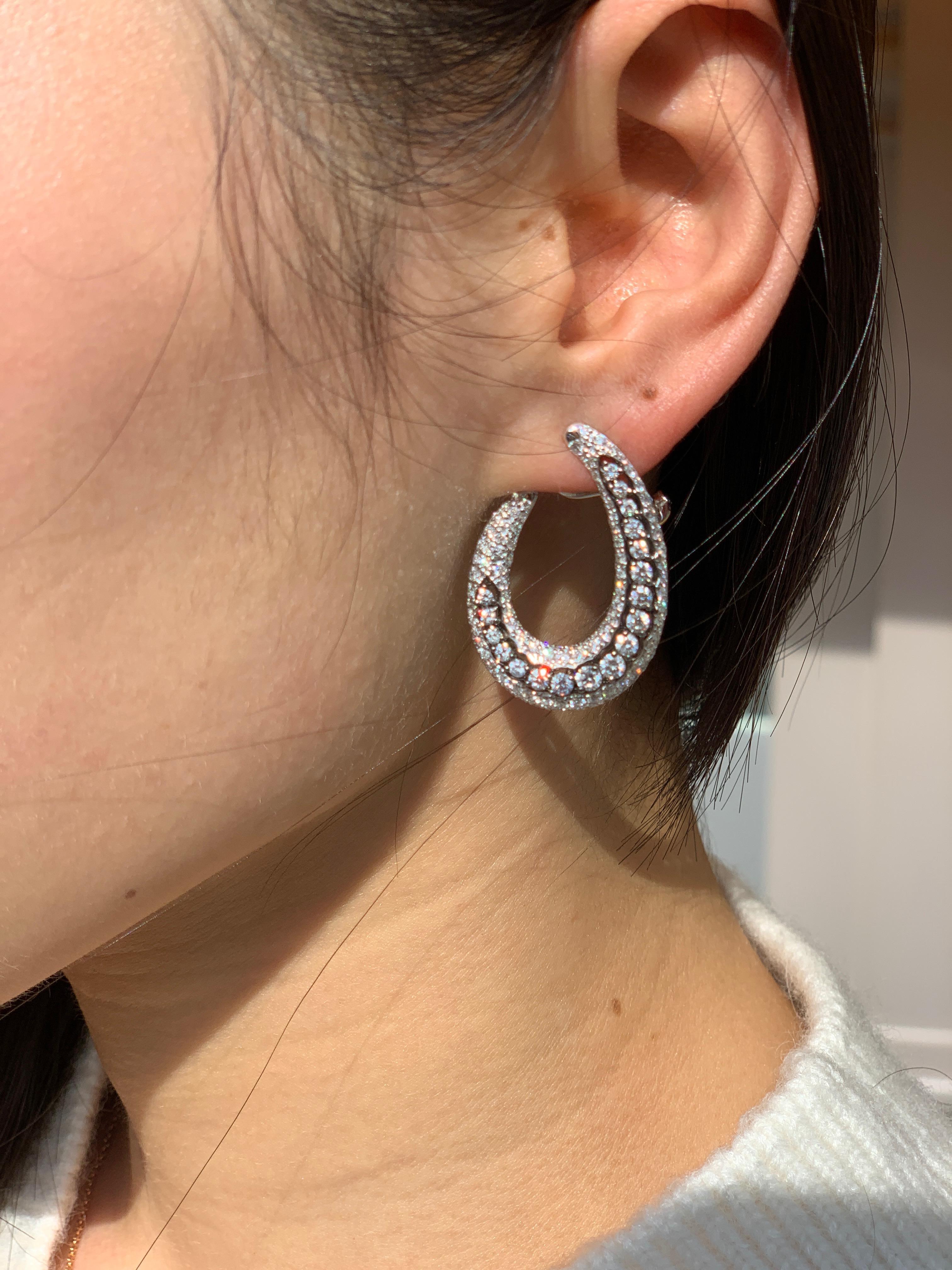 White Gold Diamond Earrings by Casato 3